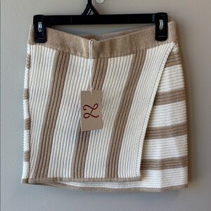 L'Academie Beige Knit Sweater Skirt